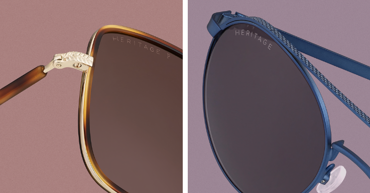 Die Diven-Sonnenbrille neu gedacht. Große rechteckige Gläser, Havana-Muster, filigrane Bügel und Stege. Tiefblau kann auch subtil eingesetzt werden. Filigranes Modell mit detailreichem Doppelsteg. 