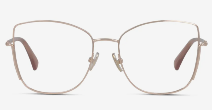 Zart wirkende Brille mit goldenem Metallrahmen von Max Mara 