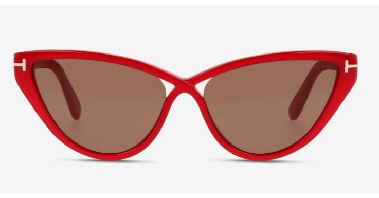 Tom Ford weiß, wie Hollywood geht: Cat-Eye-Sonnenbrille mit interessant verschlungenem Rahmen 