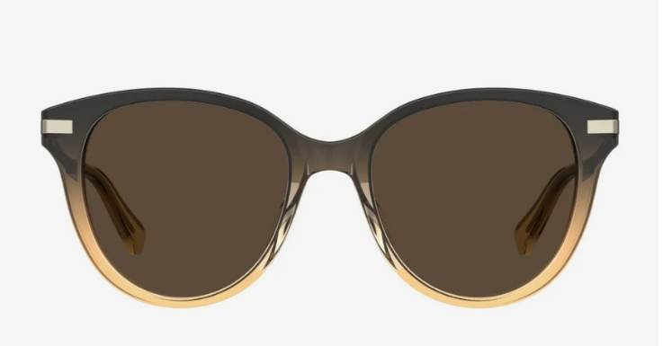 Die Trendfarbe Camel wird hier mit etwas dunkleren Tönen gemixt: Sonnenbrille von Love Moschino 