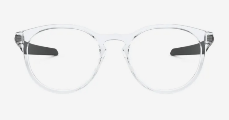 Transparente Brille mit gebogenen Bügeln von Oakley 