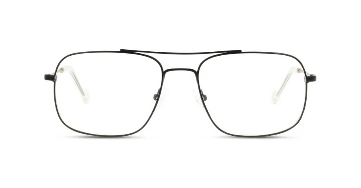 Die schwarze Metallbrille von IN STYLE erhält durch den Doppelsteg lässigen Charme 