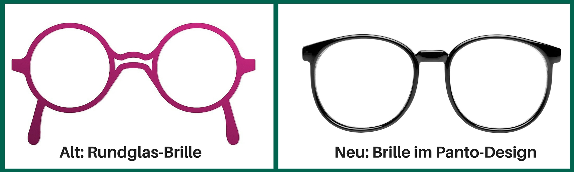 Rundglas- und Panto-Brille im Vergleich