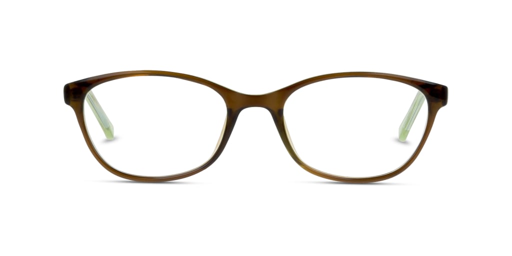 Karamellfarbene Front, mintgrüne Bügel: Brillenfassung von Seen 